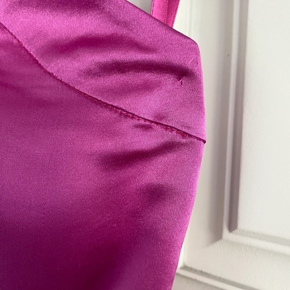 Moda International Pink 100% Silk Party Dress Halter Barbie Fit & Flare Size 2 - Picture 12 of 17